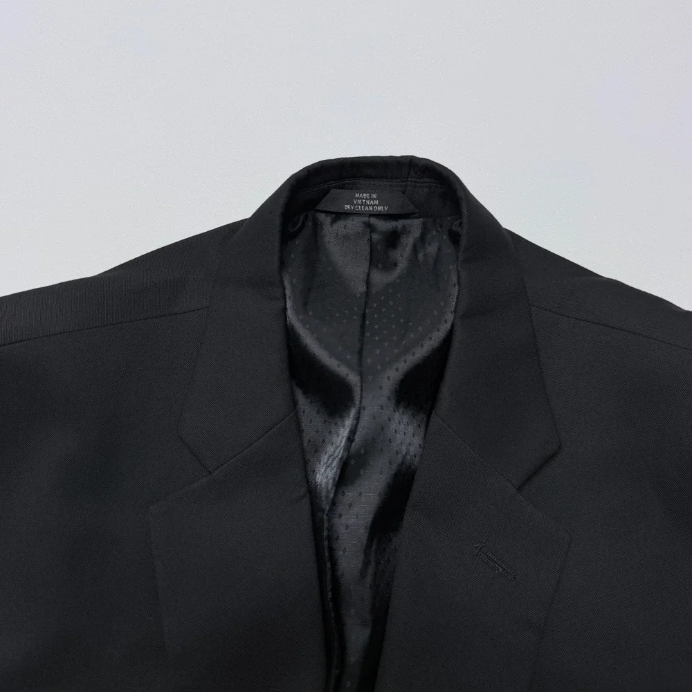 Haggar Suit Up System Mens 44R Black 2 Button Blazer Jacket HZ00222 001 Regular